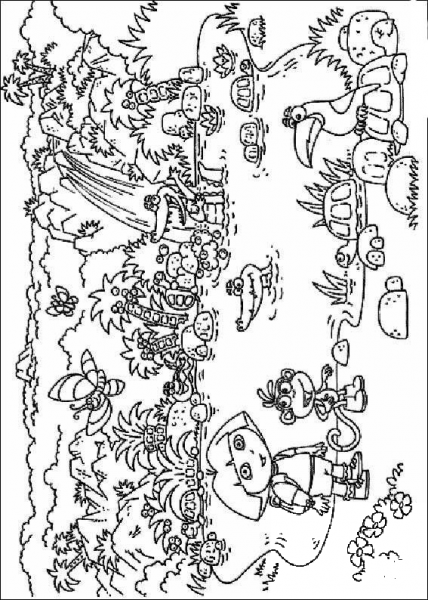 on the Island  coloring page image