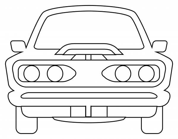 Oncoming Automobile coloring page image