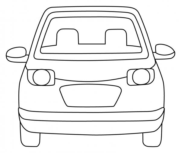 Oncoming Automobile Emoji coloring page image