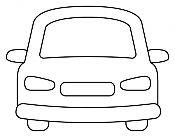 Oncoming Automobile Emoji coloring page image