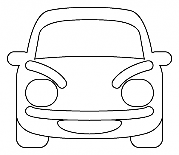 Oncoming Automobile Emoji coloring page image