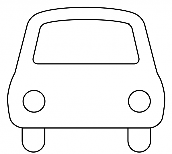 Oncoming Automobile Emoji coloring page image