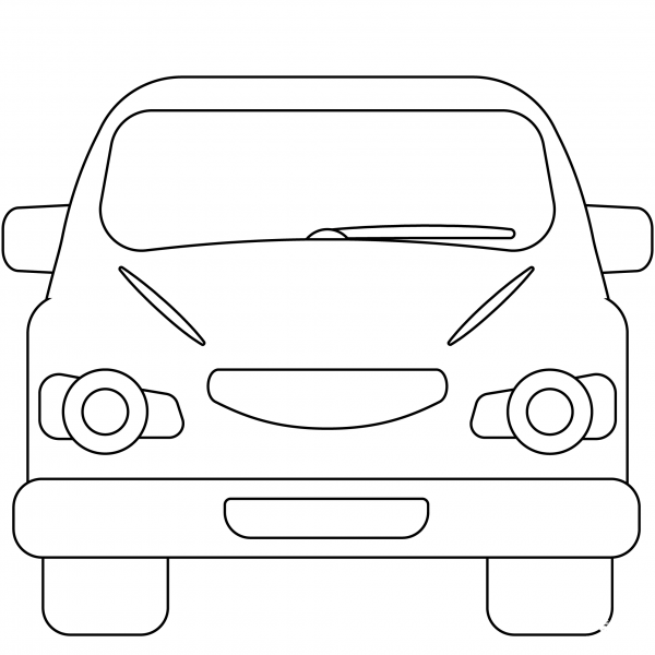 Oncoming Automobile Emoji coloring page image