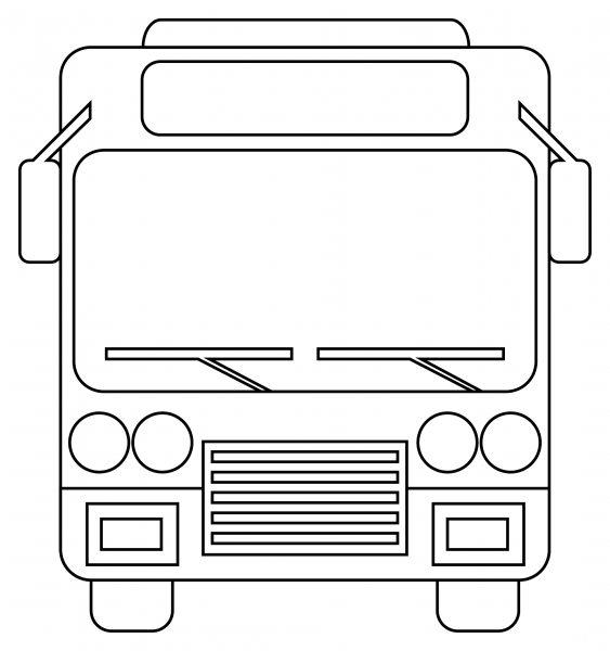 Oncoming Bus coloring page image