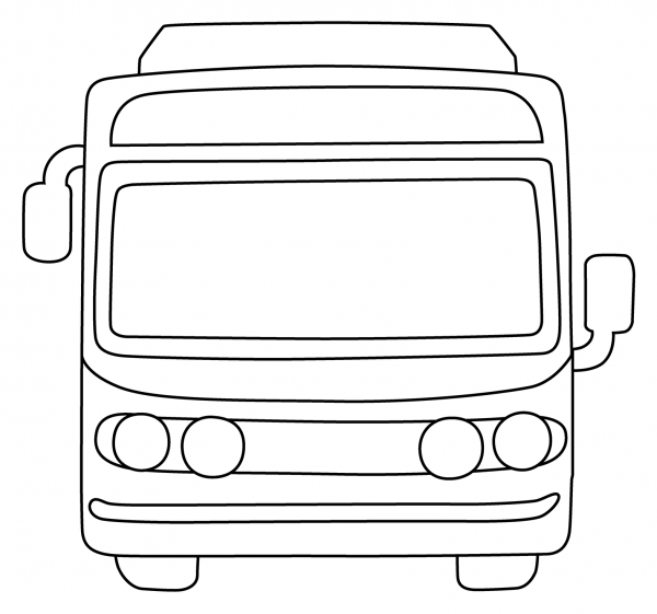 Oncoming Bus Emoji coloring page image