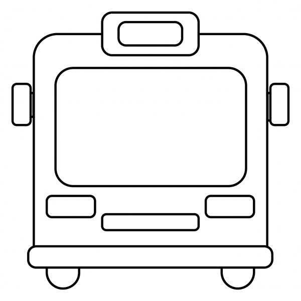 Oncoming Bus Emoji coloring page image