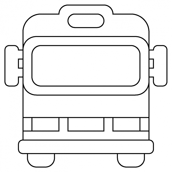 Oncoming Bus Emoji coloring page image