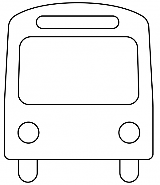 Oncoming Bus Emoji coloring page image