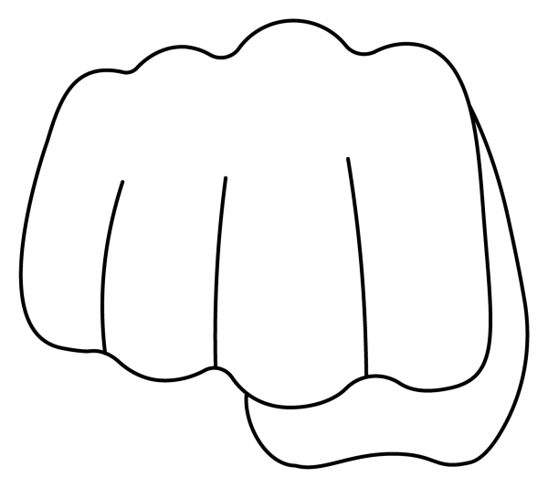 Oncoming Fist Emoji coloring page image