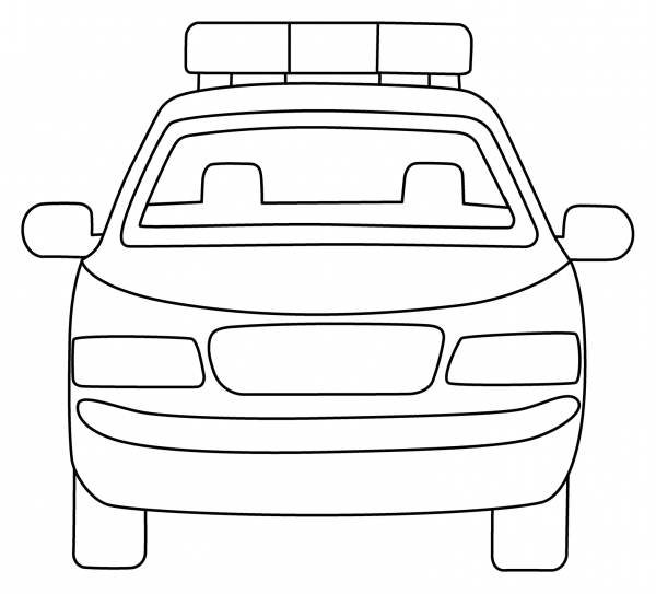 Oncoming Police Car Emoji coloring page image