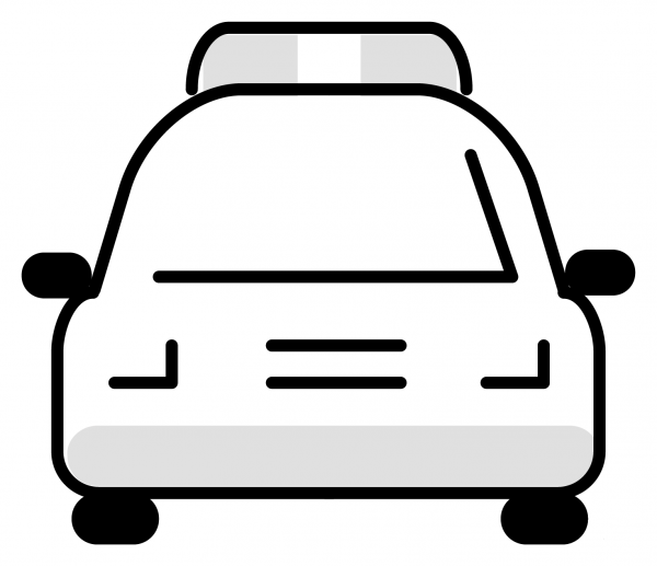 Oncoming Police Car Emoji coloring page image