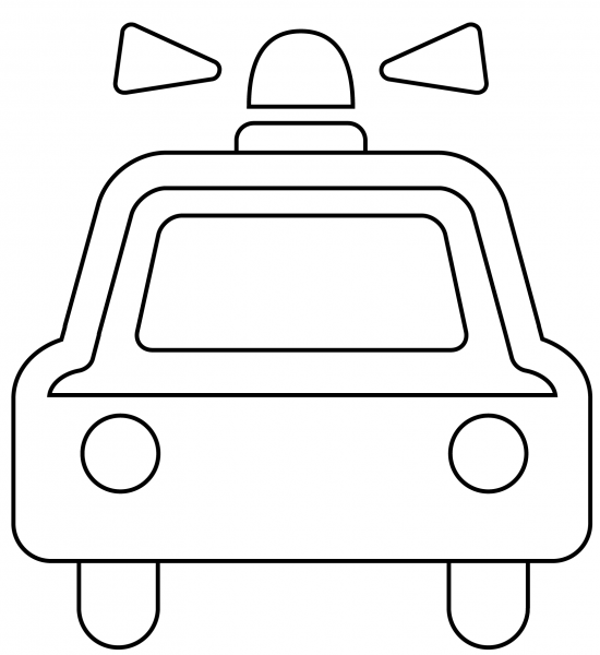 Oncoming Police Car Emoji coloring page image