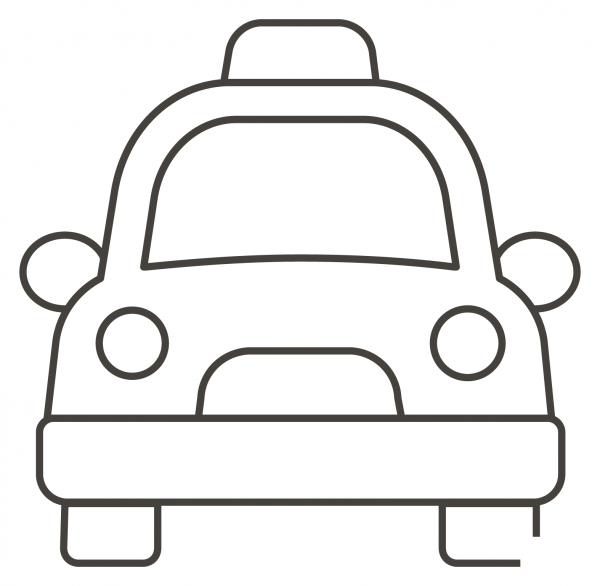 Oncoming Taxi coloring page image
