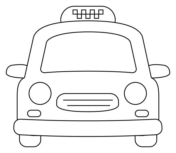 Oncoming Taxi Emoji coloring page image