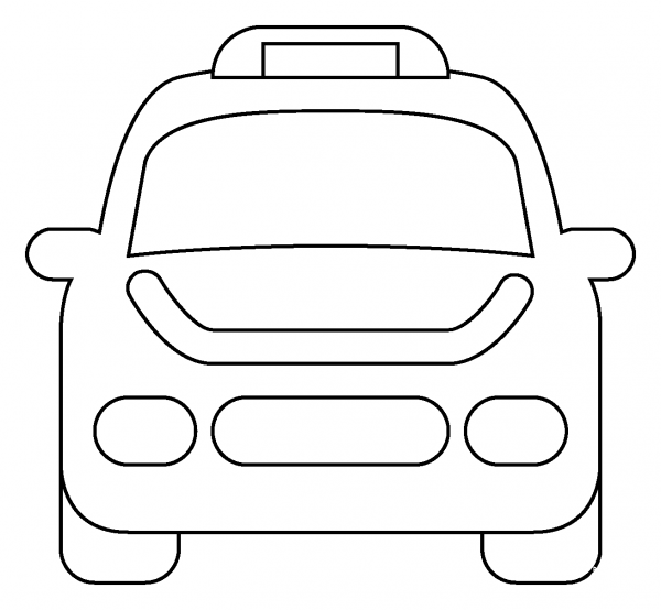 Oncoming Taxi Emoji coloring page image