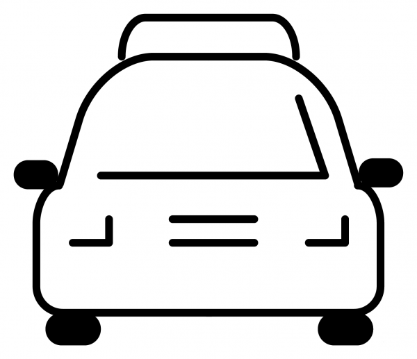 Oncoming Taxi Emoji coloring page image