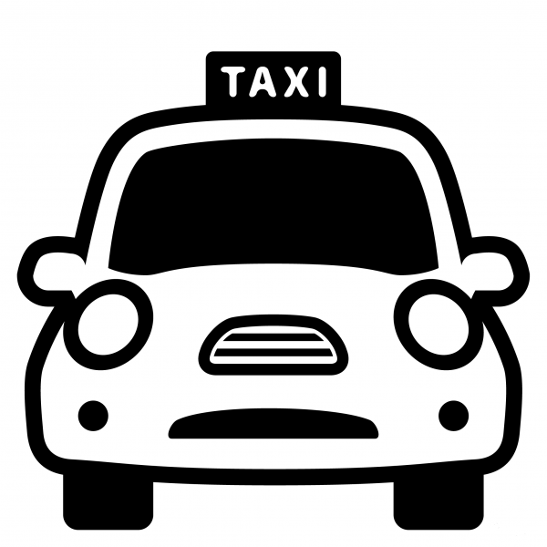 Oncoming Taxi Emoji coloring page image
