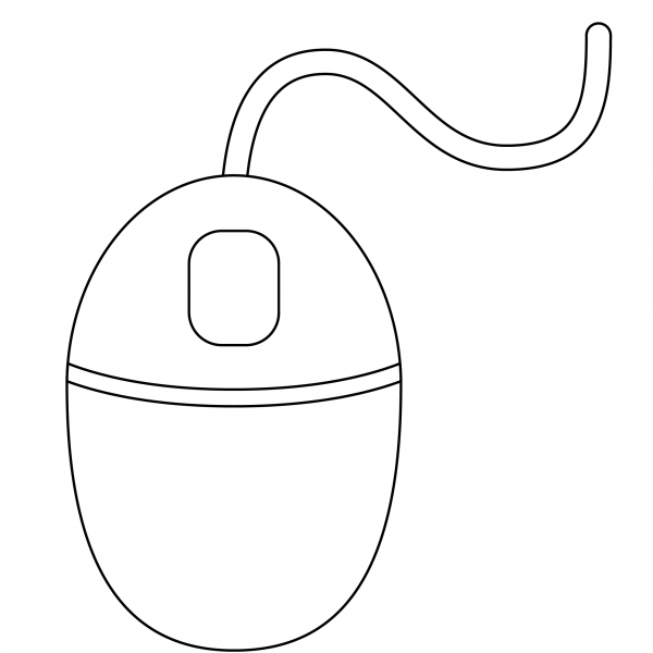 One-Button Mouse Emoji coloring page image