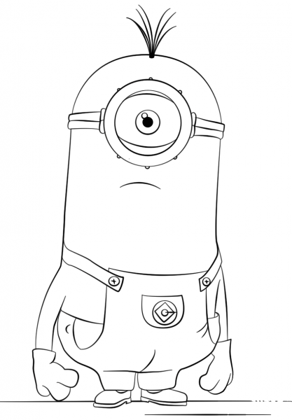 One-eyed Minion Tim coloring page image