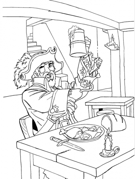 One Hand Pirate  coloring page image