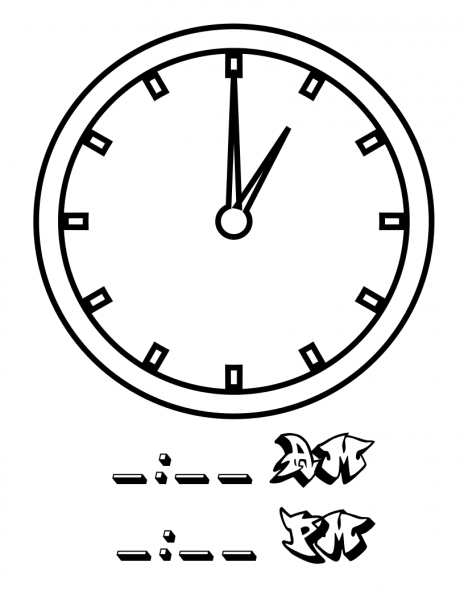 One Hour coloring page image