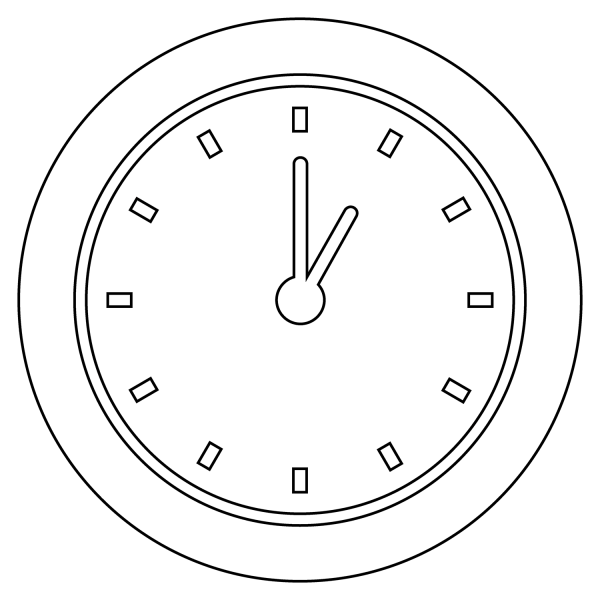 One O’clock Emoji coloring page image
