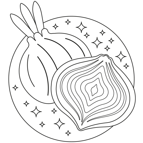 Onion coloring page image