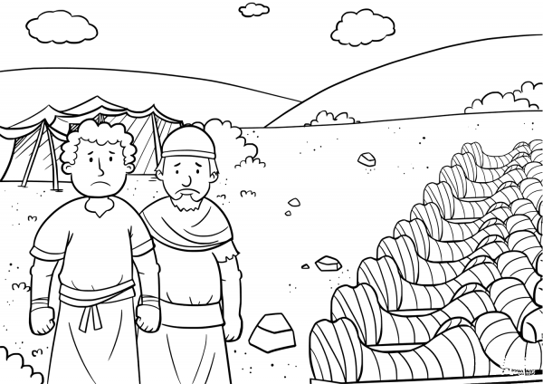 Only Joshua Son of Nun and Caleb Son of Jephunneh Survived coloring page image
