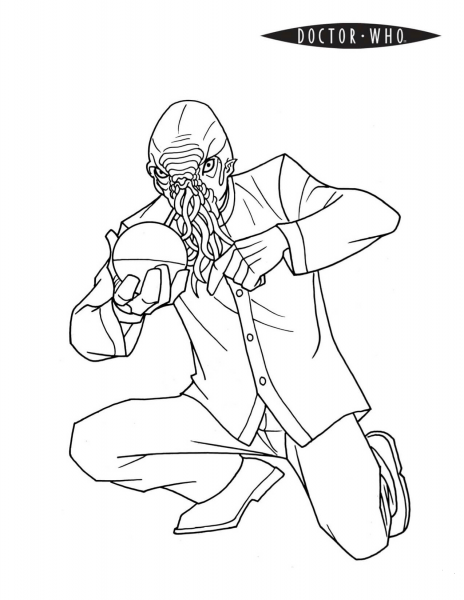 Ood Alien from Doctor Who coloring page image