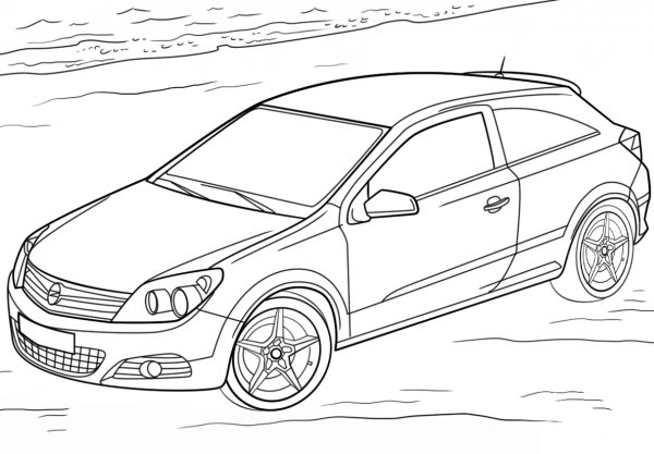 Opel Astra coloring page image