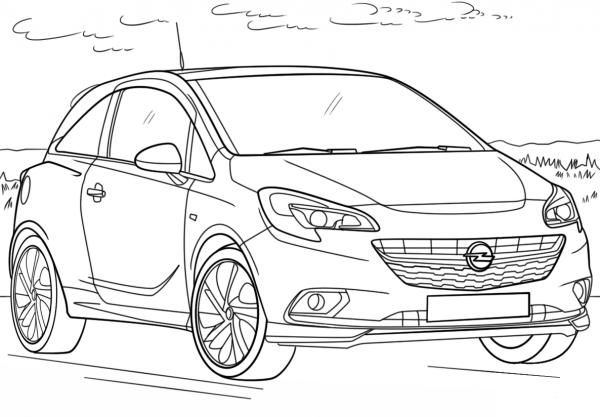 Opel Corsa coloring page image