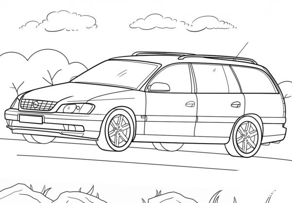 Opel Omega Caravan coloring page image