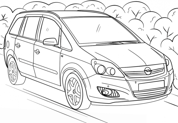 Opel Zafira coloring page image