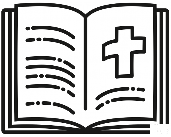 Open Bible coloring page image