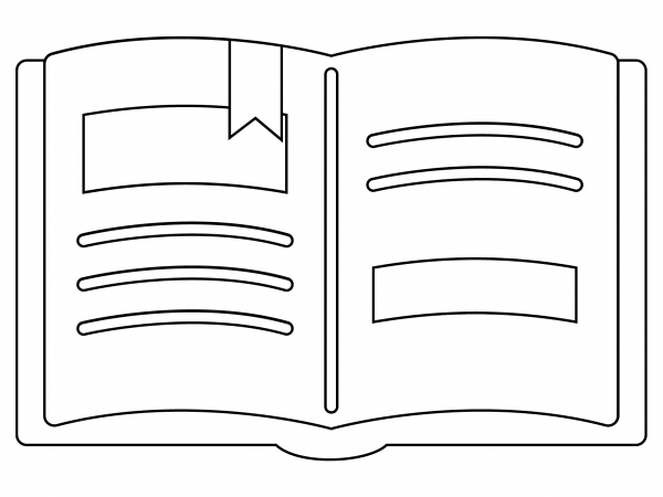 Open Book coloring page image