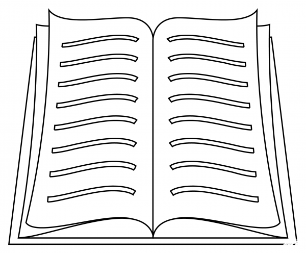 Open Book coloring page image