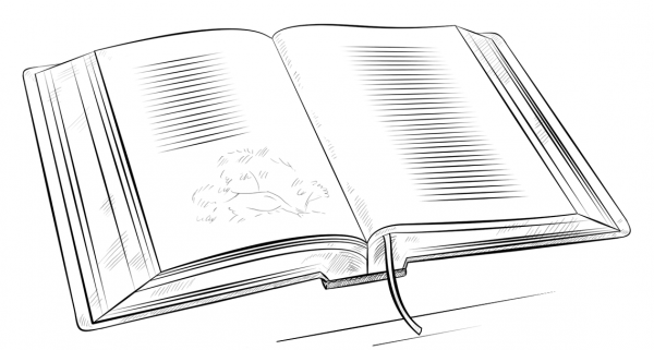 Open Book coloring page image