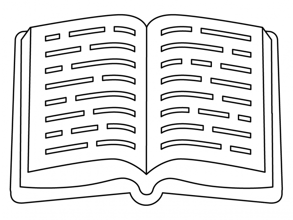 Open Book Emoji coloring page image