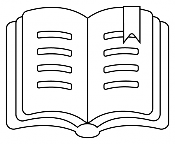 Open Book Emoji coloring page image