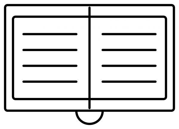 Open Book Emoji coloring page image