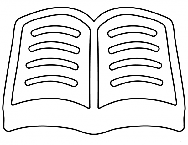 Open Book Emoji coloring page image