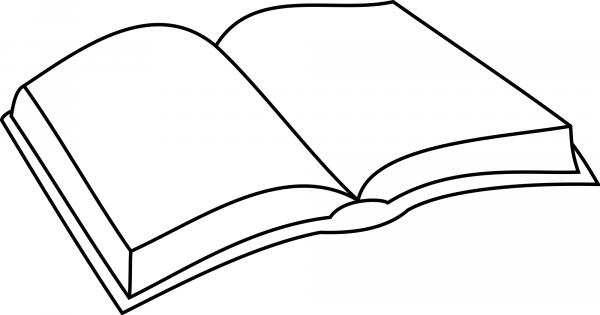Open Book Outline coloring page image