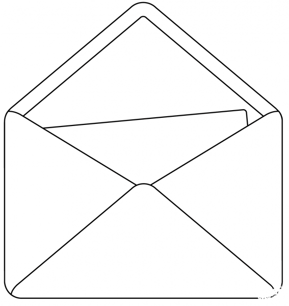 Open Envelope coloring page image