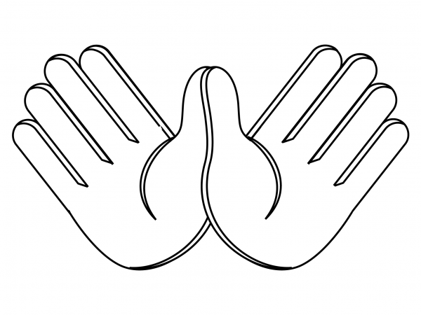 Open Hands coloring page image