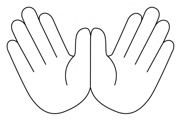 Open Hands Emoji coloring page image
