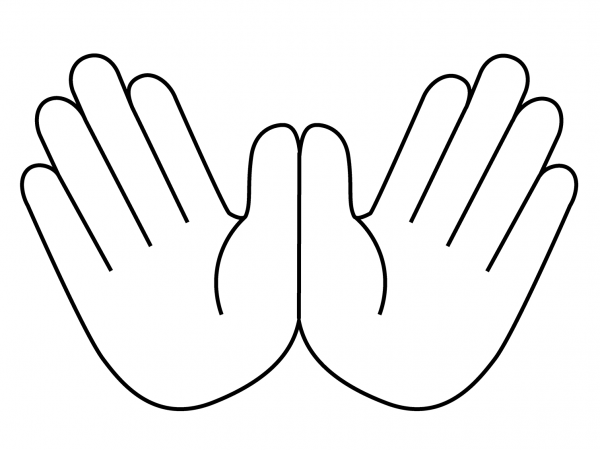 Open Hands Emoji coloring page image