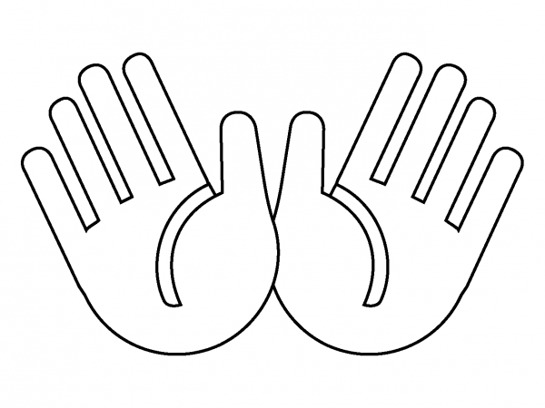 Open Hands Emoji coloring page image