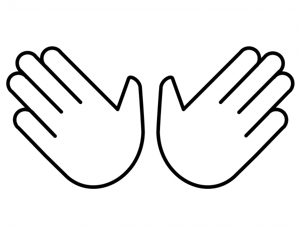Open Hands Emoji coloring page image