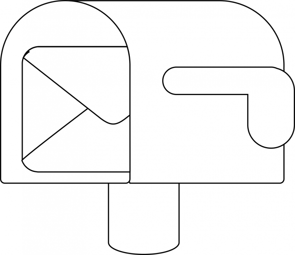 Open Mailbox Lowered Emoji coloring page image