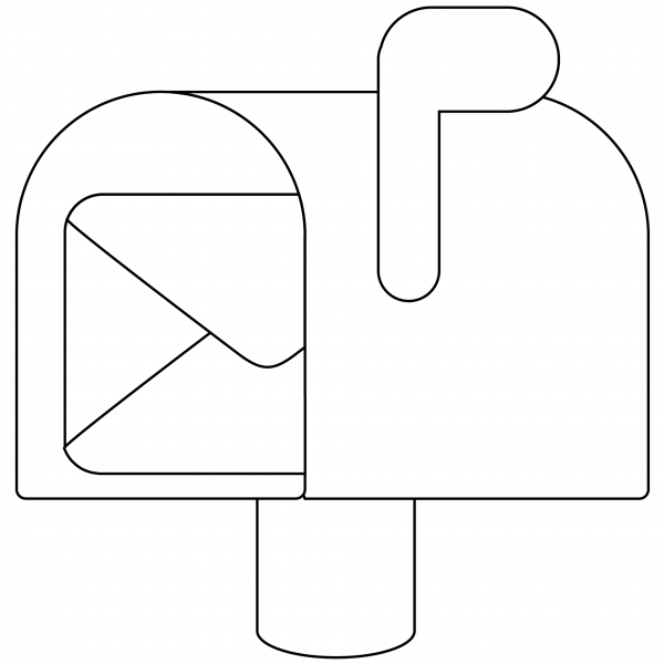 Open Mailbox Raised Emoji coloring page image